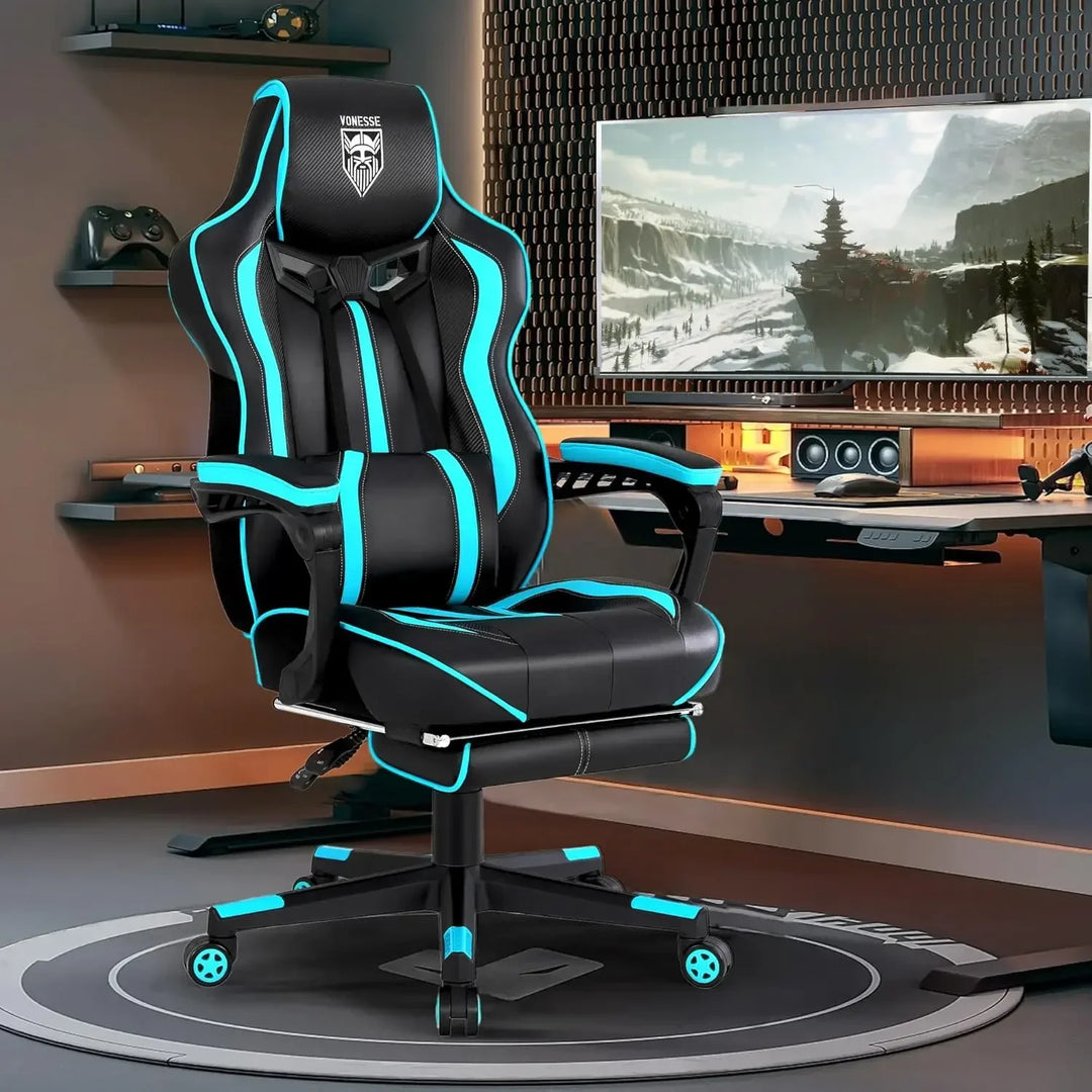 Gaming Chair for Adults Gaming Chairs with Footrest Reclining Computer Chair for Heavy People Big a