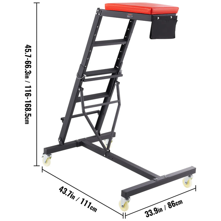 SucceBuy Top Automotive Creeper Engine Creeper with Adjustable Height 45.7" to 66.3" 400 LBS Heavy Duty Creeper for Auto Repair