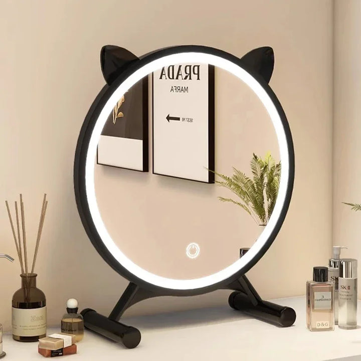 Unique Makeup Mirror Compact Korean Bedroom Funky Girl Aesthetic Items Art Circular Mirror Cosmetics Vestidores Decoracao Quarto