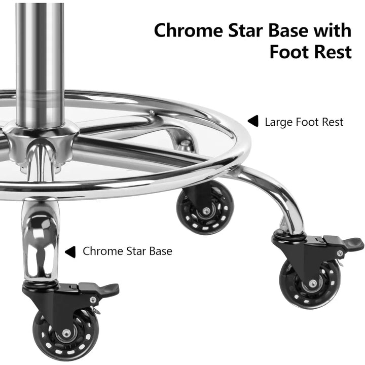 adjustable ergonomic hydraulic stool with backrest and footrest for professionals and home use