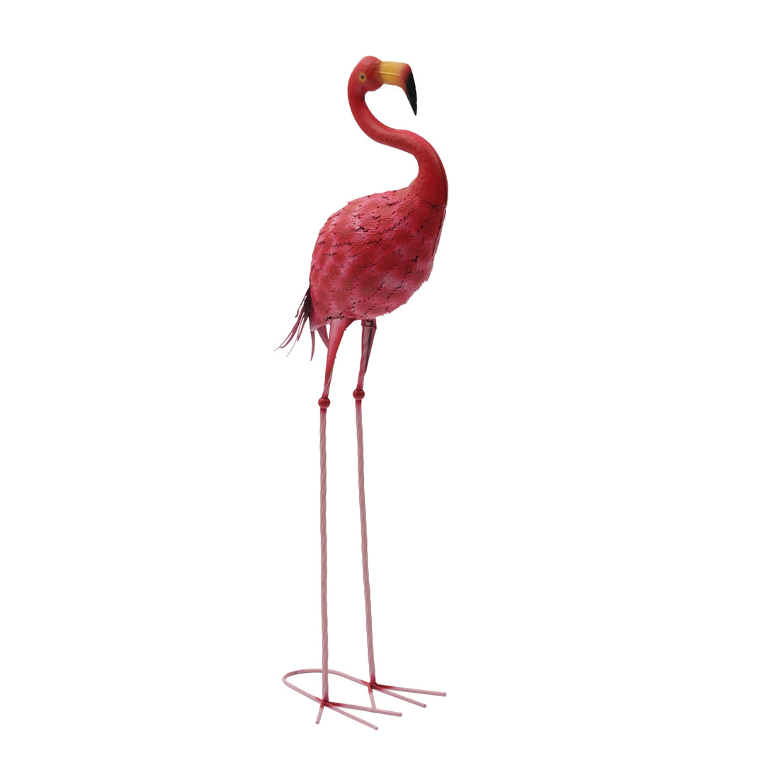 1 Pcs Pink Flamingo Metal Sculpture Garden Statues Large Bird Sculptures Yard Art Outdoor Decoration