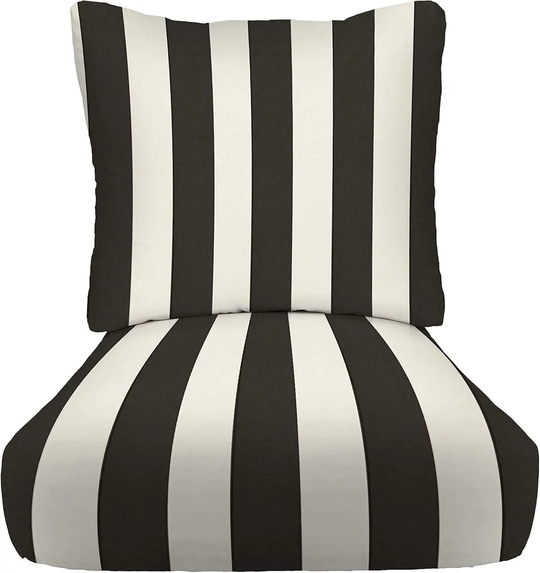 Deep Seating Cushion with Pillow Back  24” x 27” Seat  All-Weather Spun Fabric  Water and Fade-Resistant  Outdoor Chair