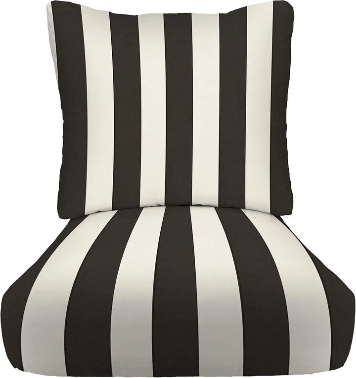 Deep Seating Cushion with Pillow Back  24” x 27” Seat  All-Weather Spun Fabric  Water and Fade-Resistant  Outdoor Chair