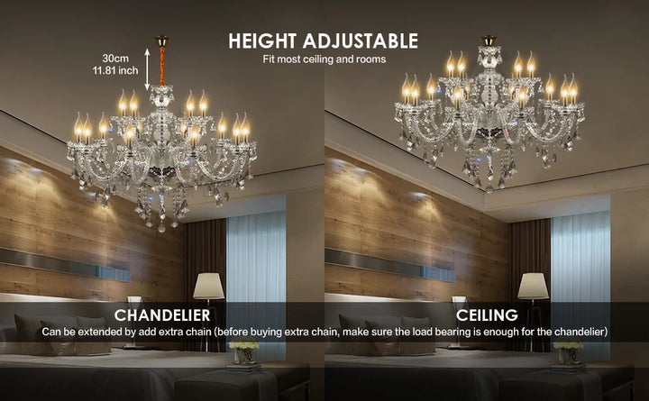 Classic 6 Lights Tassels Chandelier 6 Arms Crystal Lustre Light Modern Ceiling Light Lamp Lighting For Living Room Dining Room