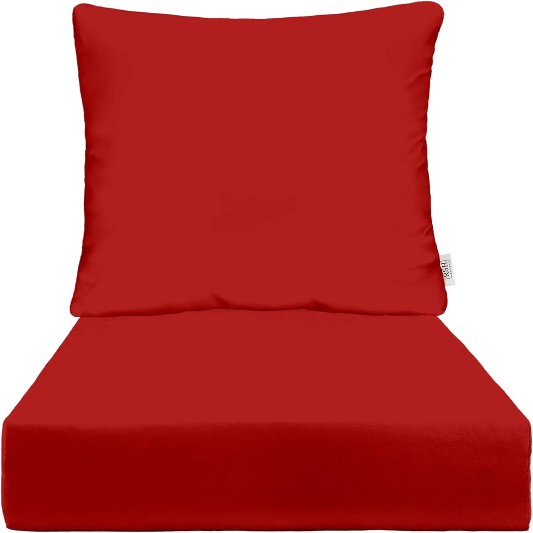 Deep Seating Cushion with Pillow Back  24” x 27” Seat  All-Weather Spun Fabric  Water and Fade-Resistant  Outdoor Chair