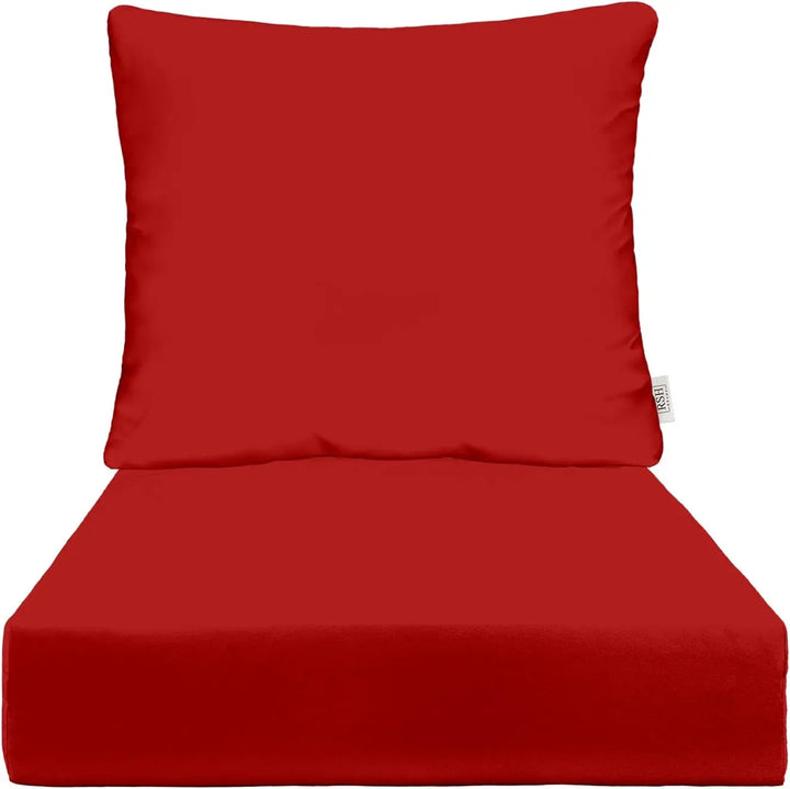 Deep Seating Cushion with Pillow Back  24” x 27” Seat  All-Weather Spun Fabric  Water and Fade-Resistant  Outdoor Chair