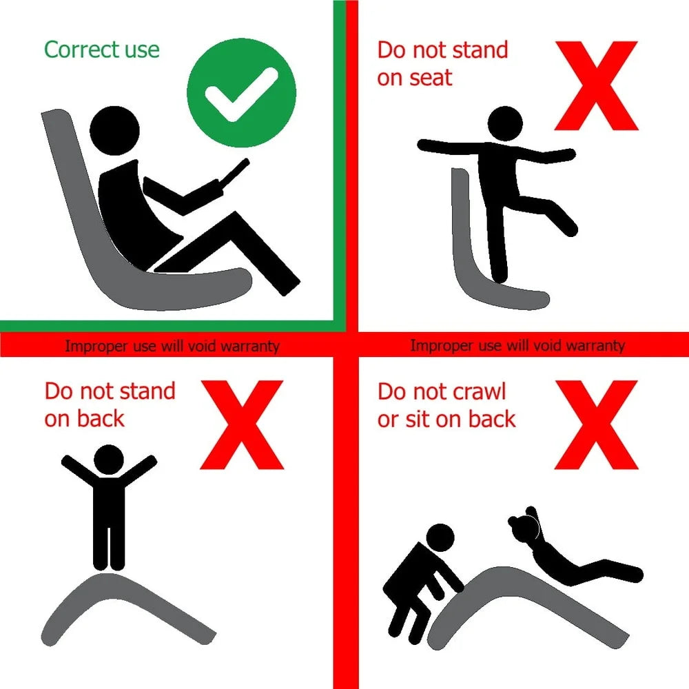 Ergonomic Video Rocker Gaming Chair Kids and Teens PU Faux Leather Polyester Mesh Lightweight Portable Non-Marking Base