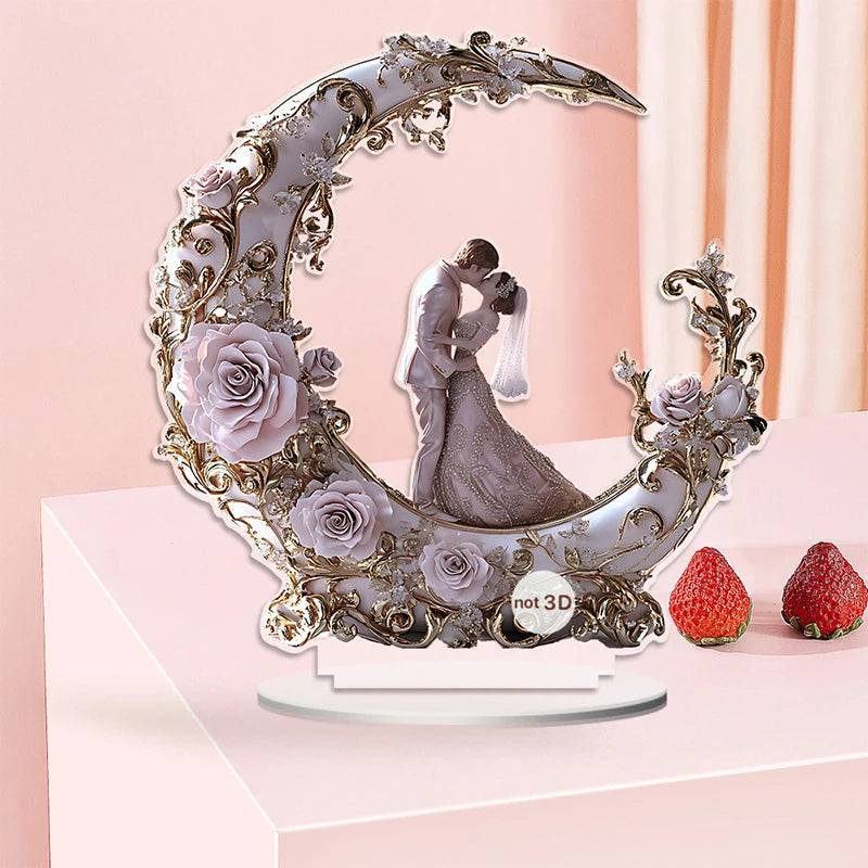 Elegant Wedding Couple Figurines for Tabletop Decor Office Desk TV Cabinet or Desktop Ornament Display