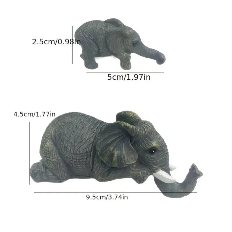 3Pcs/set Cute Elephant Figurines Elephant Holding Baby Elephant Resin Crafts Desktop Decoration Ornaments Crafts Figurines