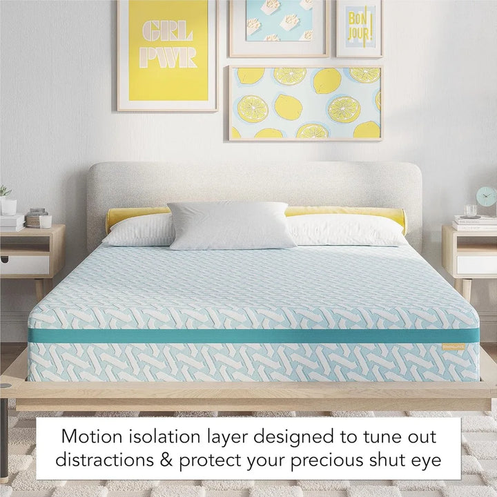 Blue Dream 10 Inch Gel Memory Foam Mattress - CertiPUR-US Certified - Medium Firmness - Pressure Relief & Motion Separat