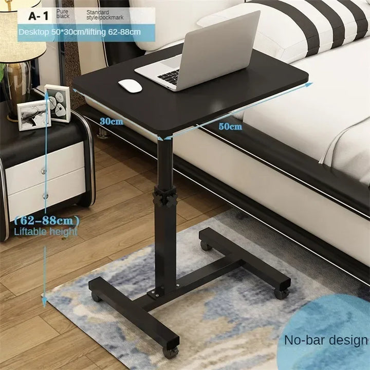 Creative Foldable Computer Desks Living Room Sofa Lazy Bed Office Desk with Wheels Lifting Bedside Table European Home Furniture