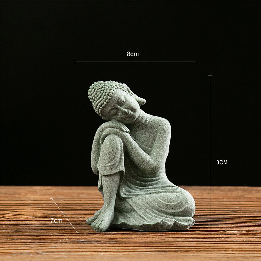 Green Sandstone Statue – Zen Buddhist Sculpture for Home & Meditation Room Décor | Trufairs