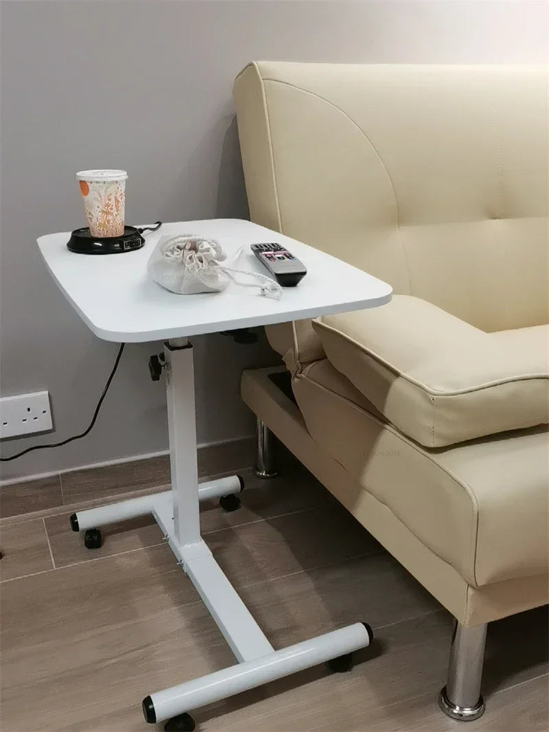 Creative Foldable Computer Desks Living Room Sofa Lazy Bed Office Desk with Wheels Lifting Bedside Table European Home Furniture