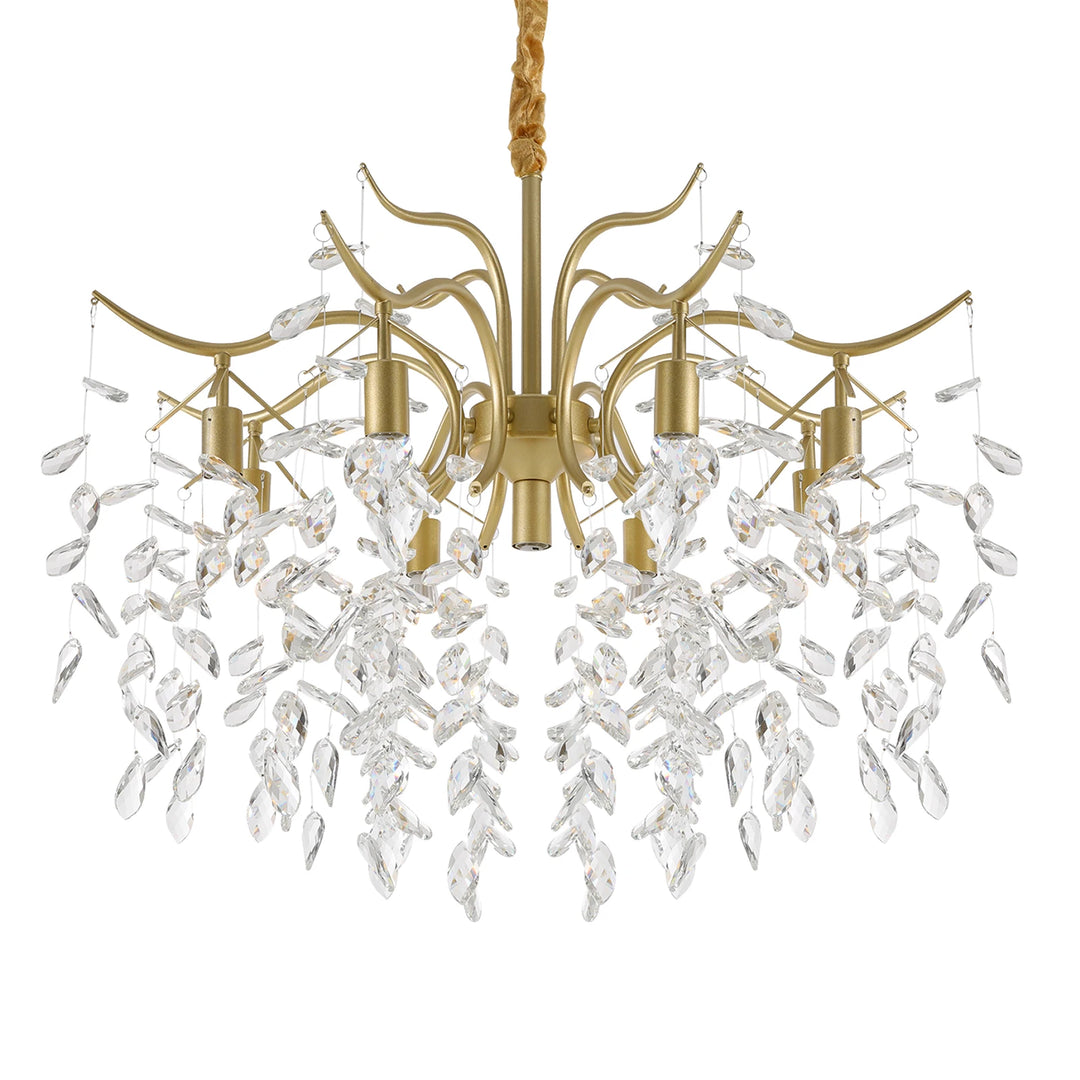 9-Arm Modern Crystal Pendant Lamp LED Chandelier Ceiling Lamp Chandelier Classic Metal For Bedroom Living Room  90*100cm