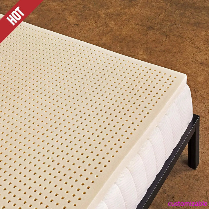 Pure Green Natural Latex Mattress Topper - Soft - 2 Inch - Queen Size (GOLS Certified Organic)