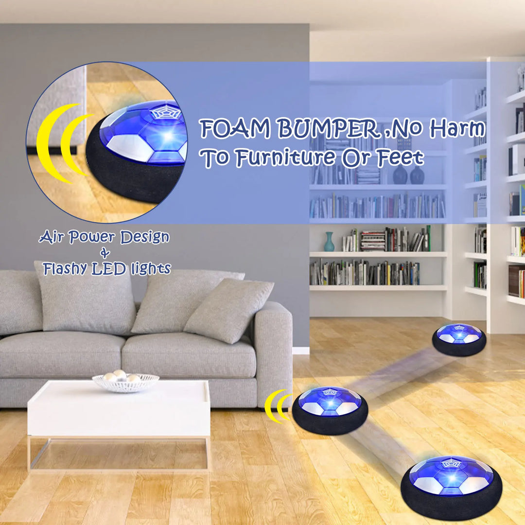 Hover Soccer Ball set, 2-in-1 Indoor and Outdoor Soccer Ball, Hover Hockey Set for Kids Ages 3 +, Rechargeable LED Birthday Gift