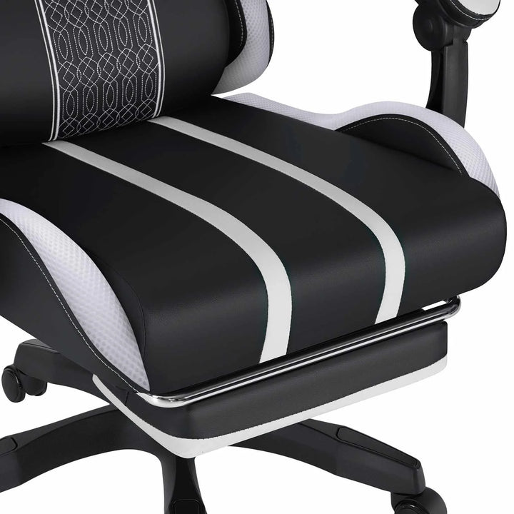 Gaming Chair Office Chair Ergonomic Bluetooth Speaker LED Lights Massage  Adjustable Height Armrests Headrest Lumbar Support