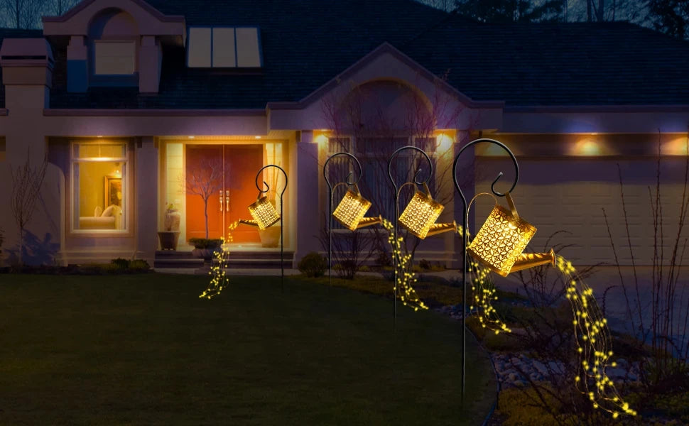 Solar Butterfly Watering Can Garden Light â€“ Waterproof Hanging Fairy Path Accent | Patio, Lawn, Outdoor DÃ©cor | Trufairs