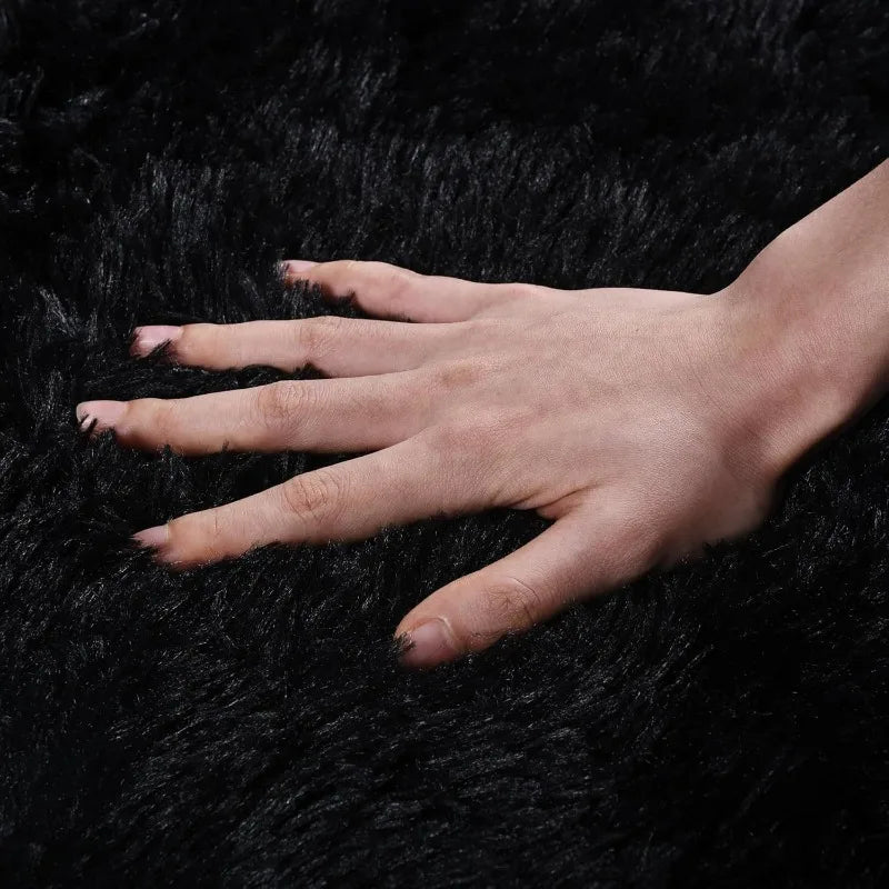 8x10 Area Rugs for Living Room, Ultra Soft Large Shag Black Bedroom Rug Upgrade Non-Slip Plush Modern Fluffy Carpet for Kids Boy