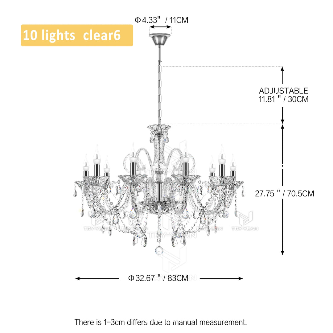 Classic 6 Lights Tassels Chandelier 6 Arms Crystal Lustre Light Modern Ceiling Light Lamp Lighting For Living Room Dining Room