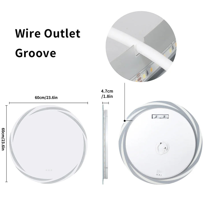 80 cm Round LED Backlit Bathroom Vanity Mirror – Anti-Fog, Touch Sensor | Trufairs