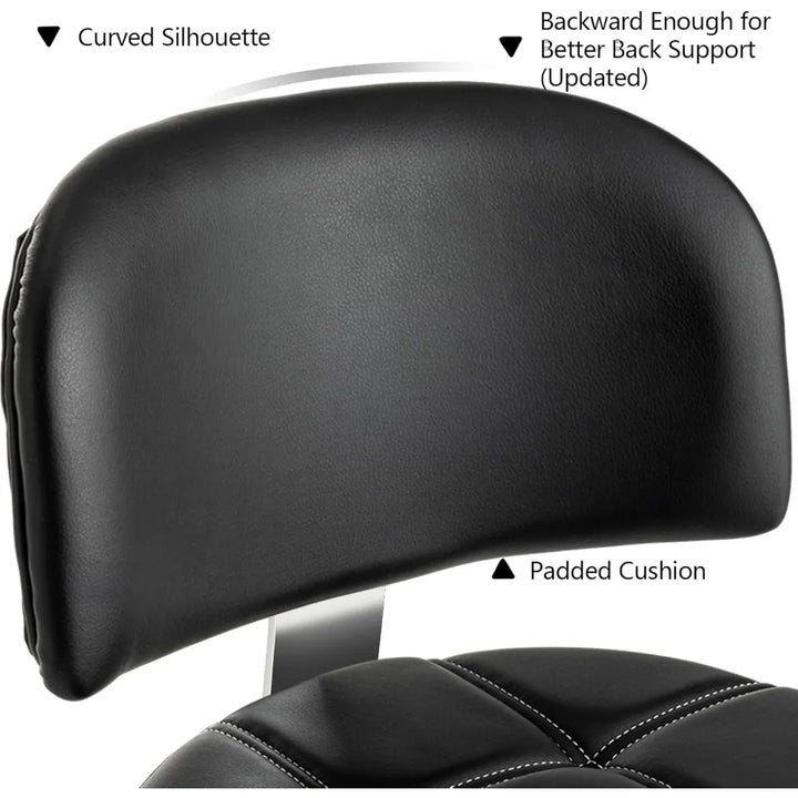 adjustable ergonomic hydraulic stool with backrest and footrest for professionals and home use