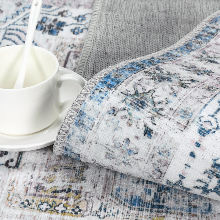 Large Area Rug Living Room Rug 10x13 Vintage Carpet Washable Area Rug Easy Cleaning Stain Resistant Indoor Carpet with Non-Slip