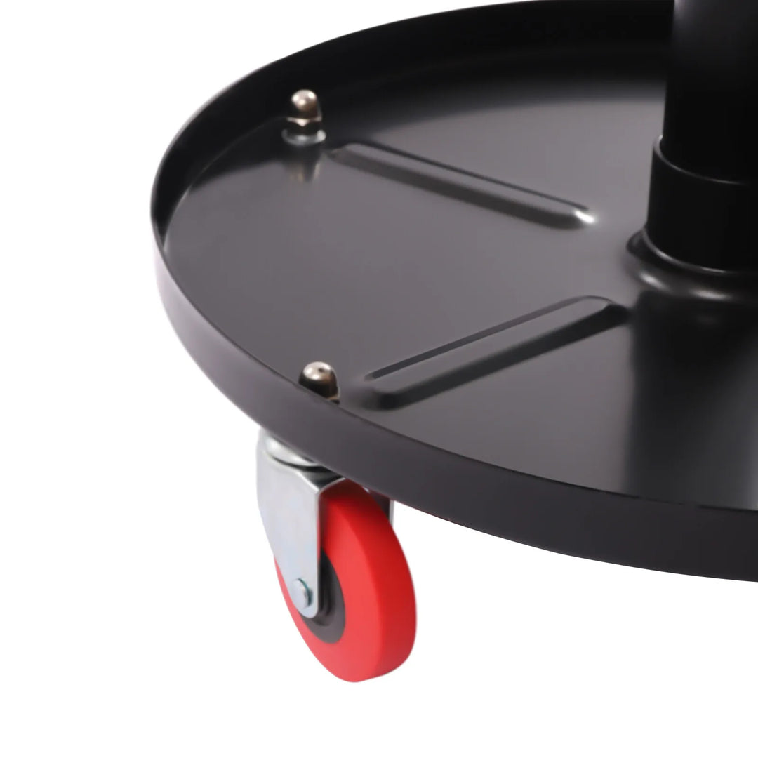 Rolling Garage Stool, Mechanic Work Shop Seat, with 5 Caster, 300LBS, Height Adjustable 44-56cm, Steel +PU