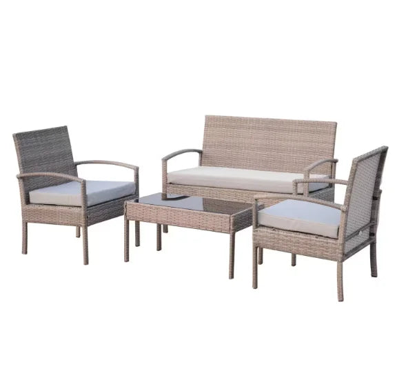 Patio Furniture Set with Cushions, Chairs,Sofa and Tea Table, make sure you are feeling fine on a nice summer day