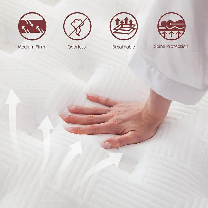 12″ Queen Hybrid Mattress – Gel Memory Foam & Individually Wrapped Pocket Springs | Trufairs