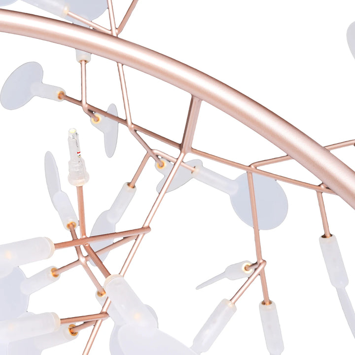 40W Modern Ceiling Mounted Chandelier 135* LED Light Beads Rose Gold Chandelier Suitable for Dining Room, Living Room, Bedroom