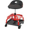 Shop Stool with Wheels, Garage Work Mechanic Stool with Backrest, Roller Mechanic Chair, Adjustable Height, 360° Swivel,