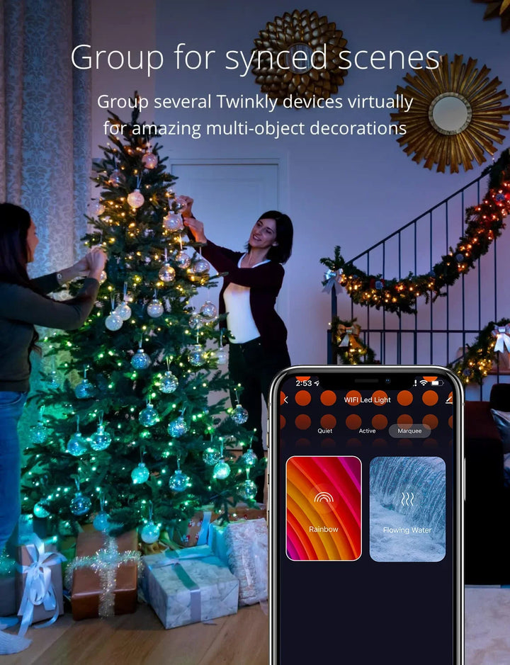 USB Christmas RGBIC String Light Tuya WIFI Remote Control 5M 10M 20M Pixel String Light WS2812 Music Waterproof Fairy Lights