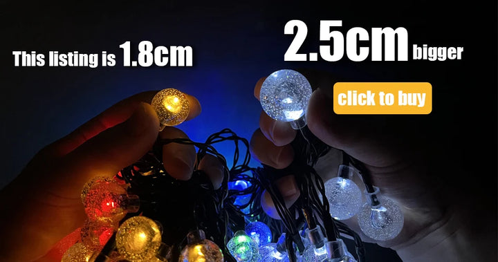 Solar Crystal Ball String Lights â€“ 4 Colors, 8 Modes Outdoor Garden & Balcony Accent | Eco-Friendly LED Decor | Trufairs