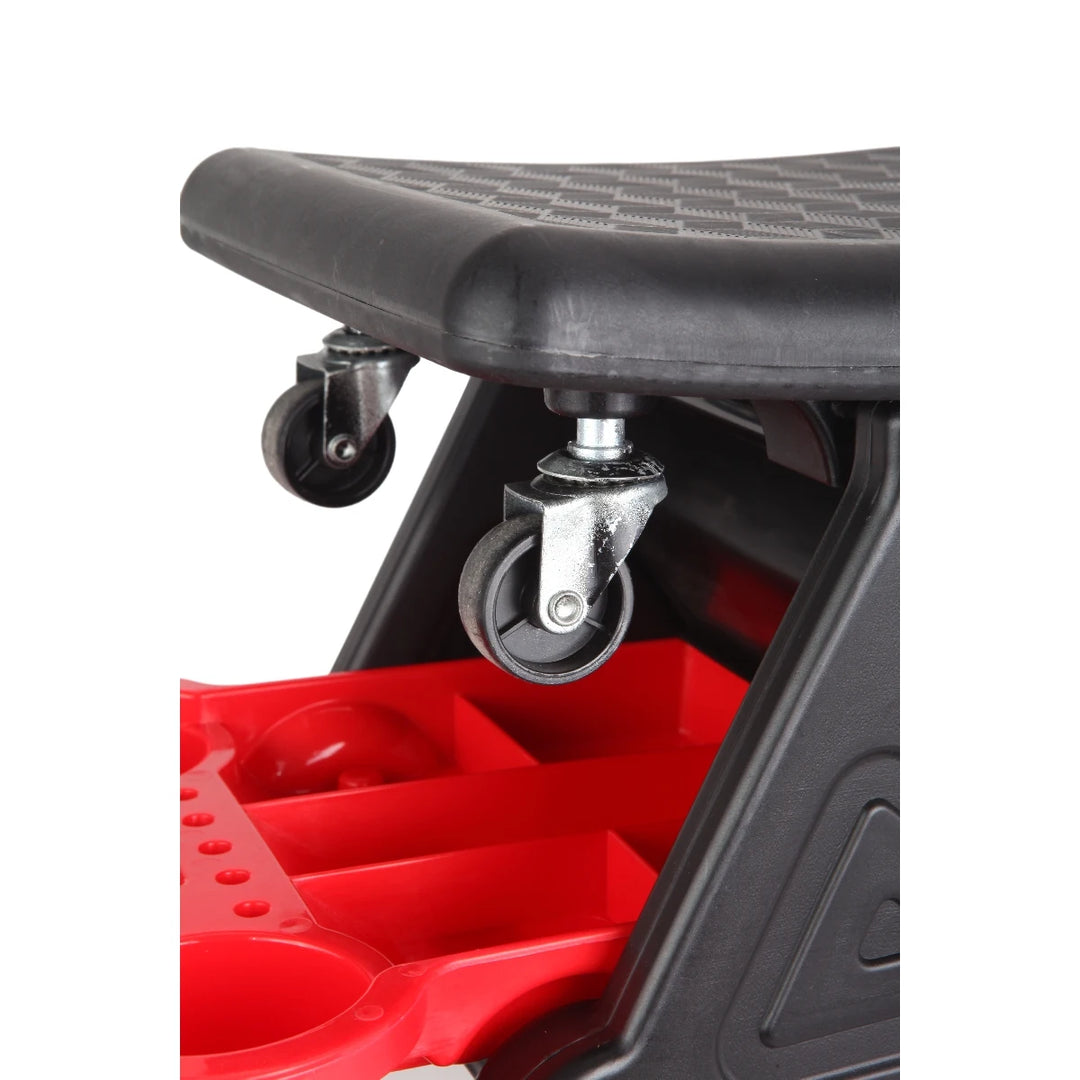 Custom Logo Car Wash Tool Auto Detailing Mechanics Seat Plastic Rolling Repair Stool Chairs