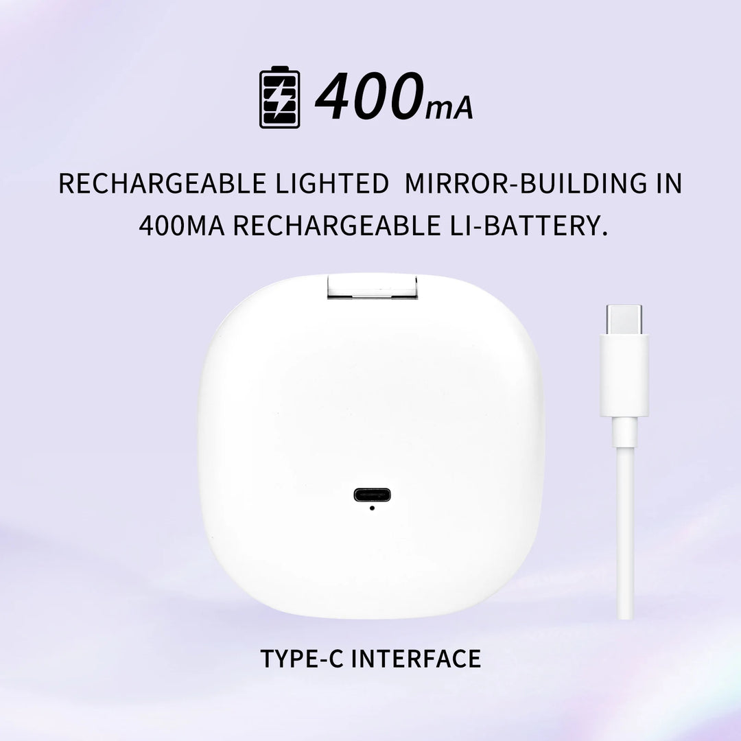 Mini Makeup Mirror Led Compact Pocket Portable Foldable Cosmetic Charge Makeup Mirror With 10X Light Magnifying Makeup Mirror