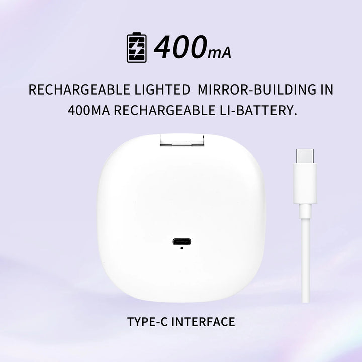 Mini Makeup Mirror Led Compact Pocket Portable Foldable Cosmetic Charge Makeup Mirror With 10X Light Magnifying Makeup Mirror