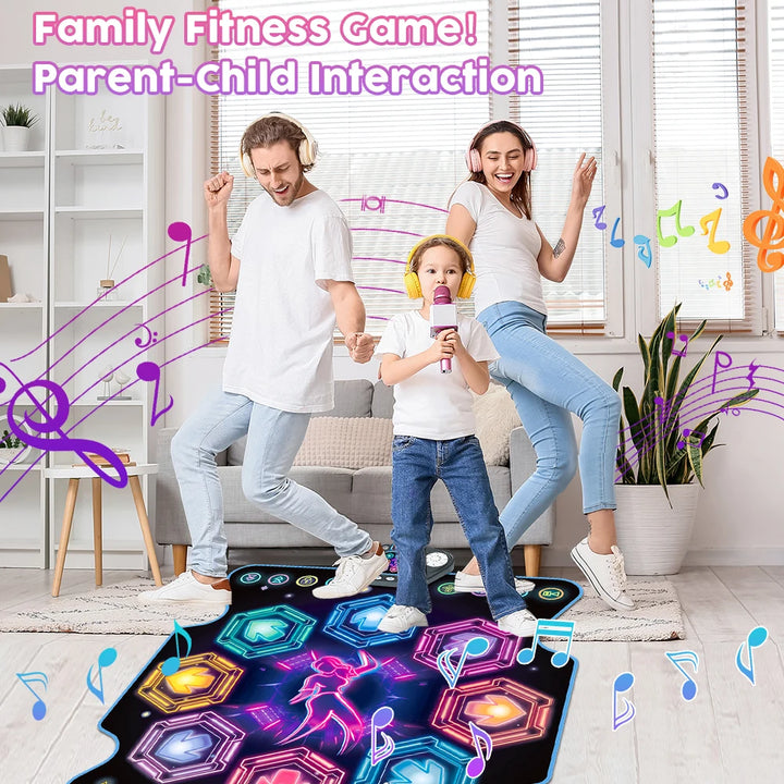 VATOS Musical Dance Mat Toy for Kids 27 Levels 8 LED Keys Bluetooth 5 Game Modes Ages 3+ Boys Girls Outdoor Party Christmas Gift