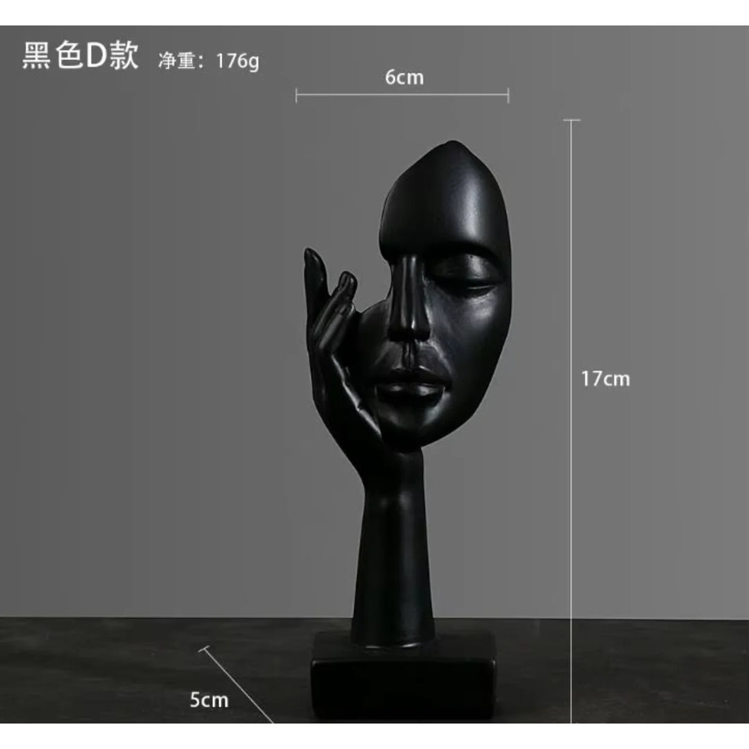 Nordic Resin Abstract Face Sculpture – Modern Decorative Table Statue for Home & Office | Trufairs