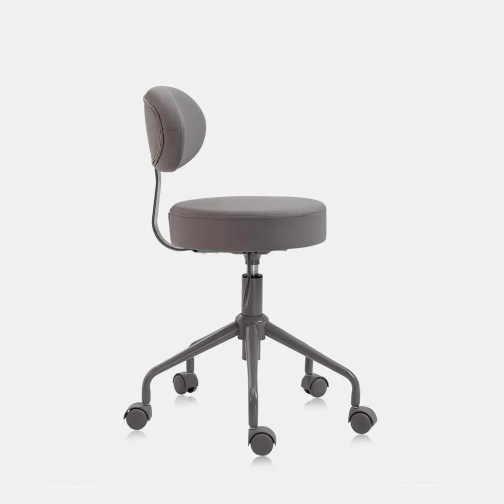Pneumatic Swivel Rolling Stool Chair with Backrest 503 Kai (Gray)