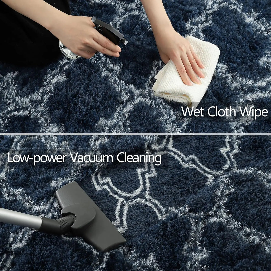 Large Shag Area Rugs for Bedroom Super Soft Plush Fluffy Carpets Living Room Rug Non-Slip Indoor Floor Rug for Kids Nursery Girl