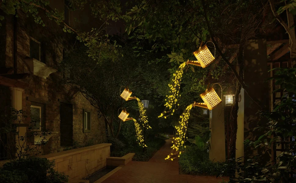 Solar Butterfly Watering Can Garden Light â€“ Waterproof Hanging Fairy Path Accent | Patio, Lawn, Outdoor DÃ©cor | Trufairs