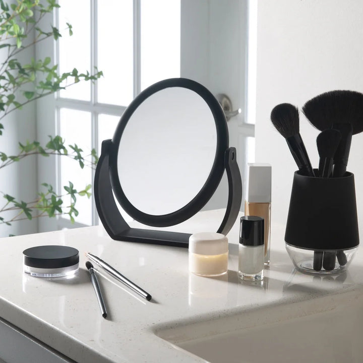 Swivel Double Sided 10X Magnification Rubberized Vanity Mirror Freestanding Makeup Mirror Ideal Dressers Desks and Vanities
