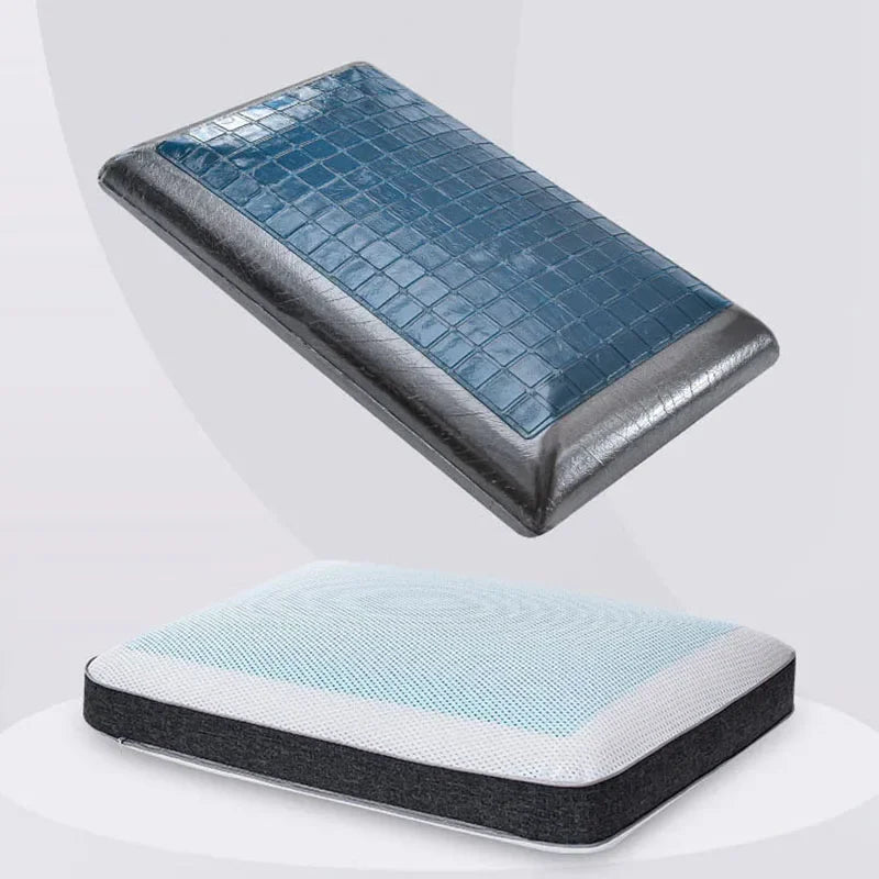 New Summer Double-sided Available Gel Cooling Pillow Bamboo Charcoal Memory Foam Ergonomics Pillows for Bedroom with Pillowcase