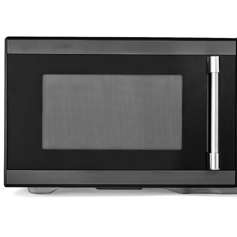Hamilton Beach 1.1 Cu ft Countertop Microwave Oven, White and Stainless Steel