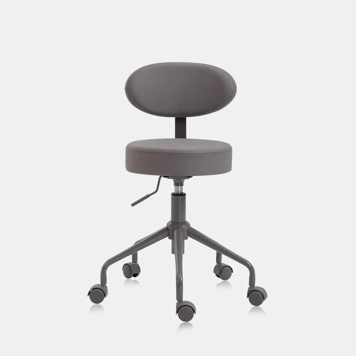 Pneumatic Swivel Rolling Stool Chair with Backrest 503 Kai (Gray)