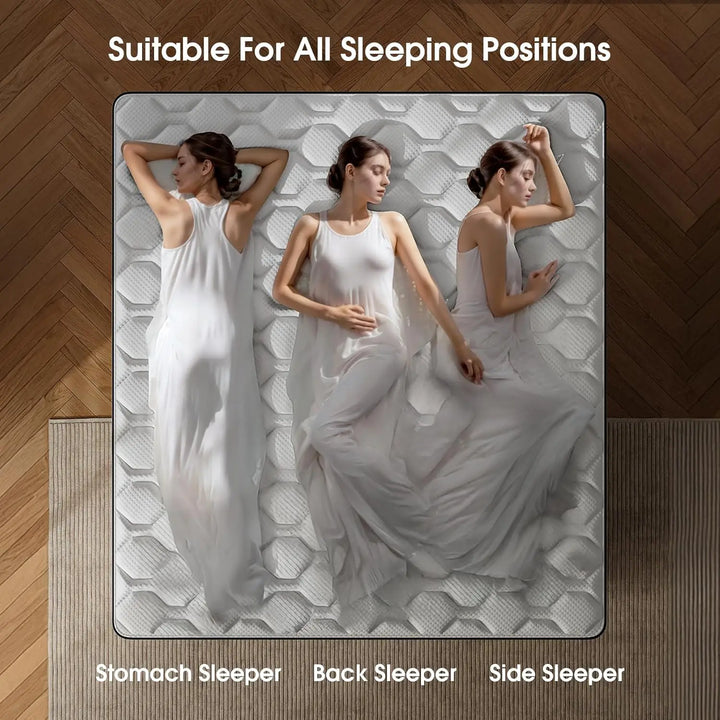 Queen Size Mattress 14 Inch Hybrid Mattress in a Box with Gel Memory Foam Individual Pocket Spring for Edge Support Pressure Rel