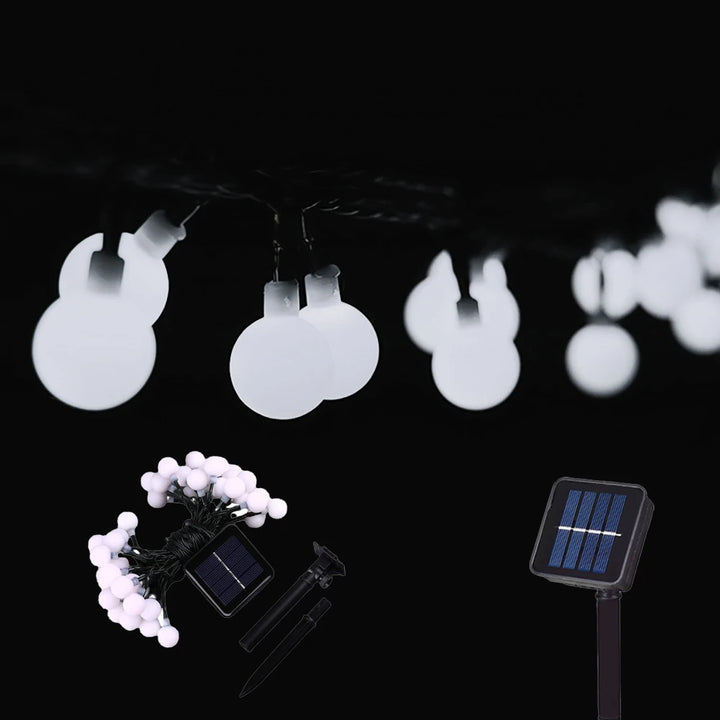 Solar Crystal Ball String Lights â€“ 4 Colors, 8 Modes Outdoor Garden & Balcony Accent | Eco-Friendly LED Decor | Trufairs