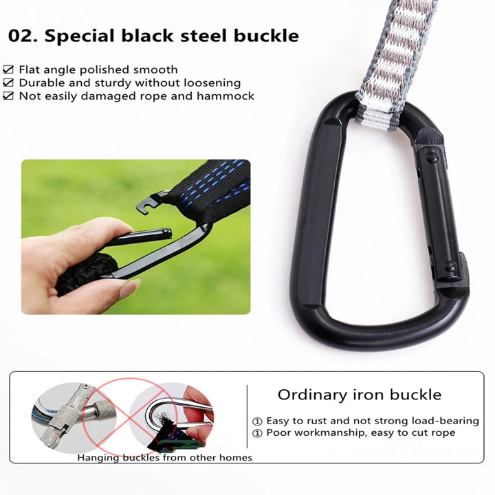 Portable Outdoor Garden Hammocks Quick Open Parachute Cloth Double Travel Camping Sleeping Hanging Hammock Swing Nature Hike