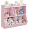 Multishelf toy bookshelf and bookcase with cubby organizer cabinet for efficient storage of books and toys ideal for bedroom pl
